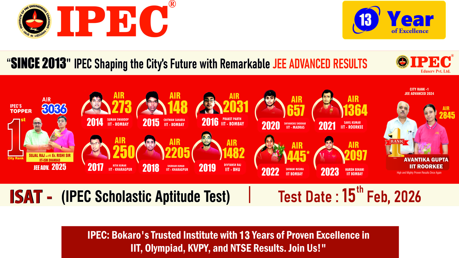 IPEC SCHOLASTIC APTITUDE TEST (ISAT) ON 15 MARCH 2026